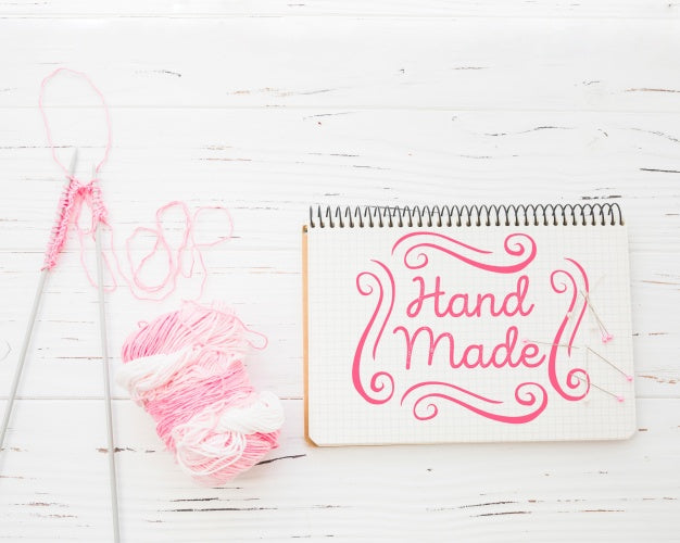 Notepad Mockup With Sewing Concept Psd