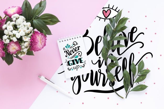 Notepad Mockup With Wedding Concept Psd