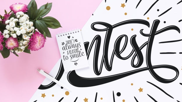 Notepad Mockup With Wedding Concept Psd