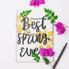 Notepad Template For Spring With Flowers Psd