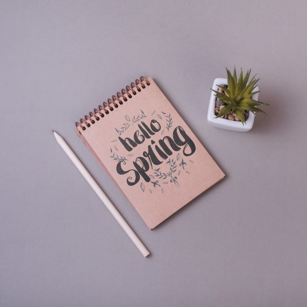 Notepad Template For Spring With Flowers Psd