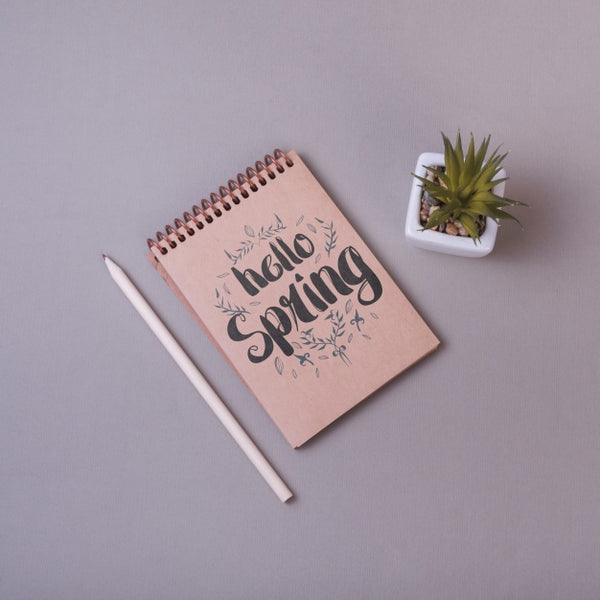 Notepad Template For Spring With Flowers Psd - Mockup Hunt