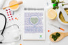 Notepad With Healthy Ingredients Flat Lay Psd