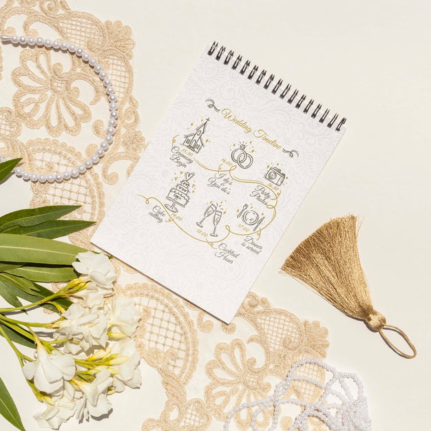 Notepad With Wedding Ideas Flat Lay Psd