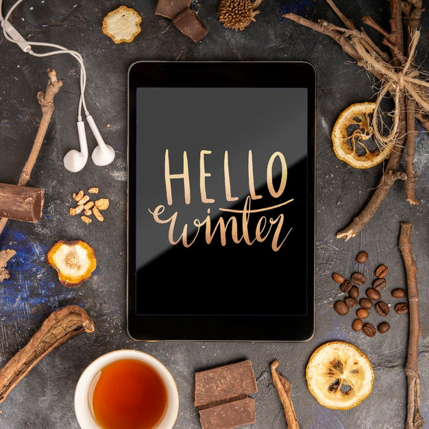 Nutritive Herbs For Winter Mock-Up Psd