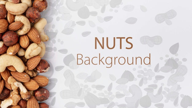 Nuts Assortment Mock-Up Background Psd