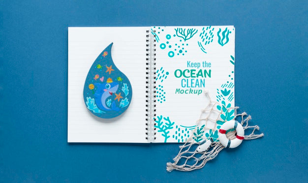 Ocean Day Mock-Up And Notes For Ocean Psd