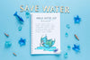 Ocean Day Mock-Up Save The Water Psd