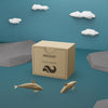 Ocean Day Paper Box  With Dolphins Concept Psd