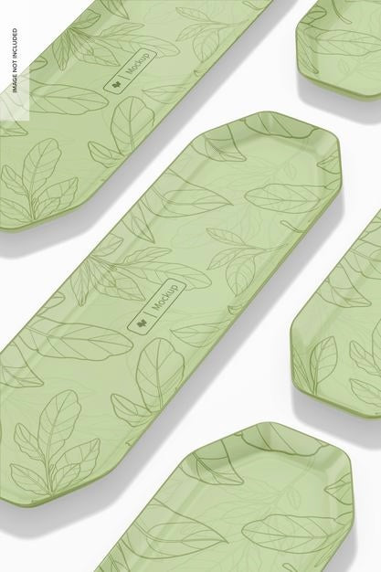 Octagonal Ceramic Plate Mockup, Mosaic Psd