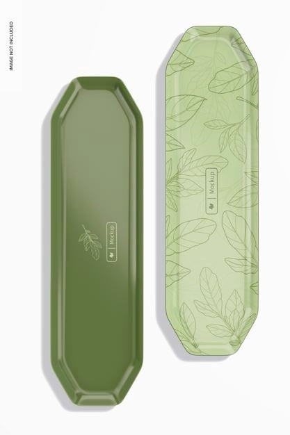 Octagonal Ceramic Plate Mockup, Top View Psd