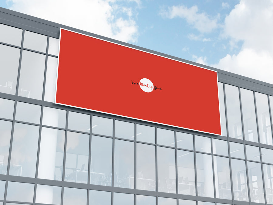 Office Building Facade Billboard Mockup Psd