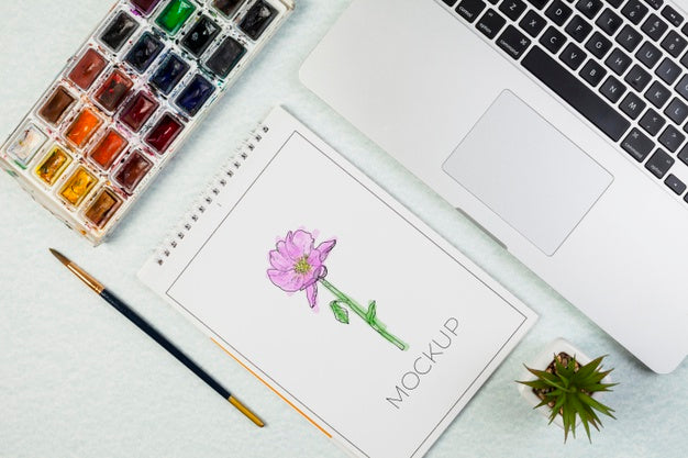 Office Desk Concept With Mock-Up Psd