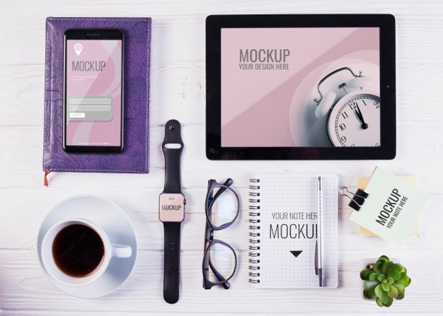 Office Desk Concept With Mock-Up Psd