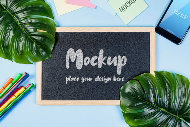 Office Desk Concept With Mock-Up Psd