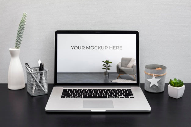Office Desk Concept With Mock-Up Psd
