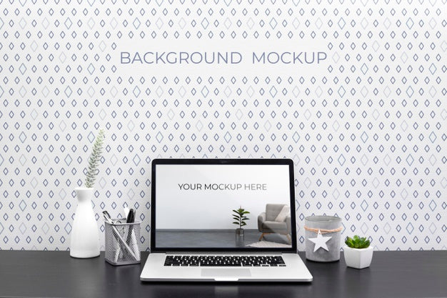 Office Desk Concept With Mock-Up Psd