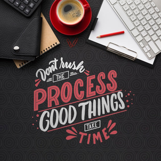 Office Desk Mock-Up With Keyboard And Coffee Psd