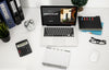 Office Desk Mock-Up With Laptop Device Psd