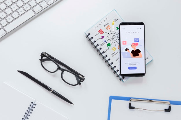 Office Desk Supplies With Mock-Up Psd