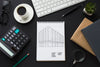 Office Desk With Calculator, Coffee And Notebook Mock-Up Psd