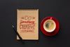 Office Desk With Coffee And Notebook Mock-Up Psd
