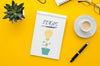 Office Desk With Coffee And Notebook Mock-Up Psd
