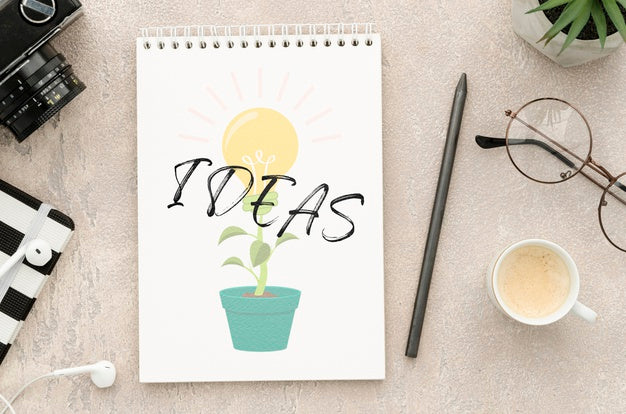 Office Desk With Notebook Mock-Up Psd