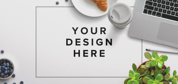 Office Desktop Mockup With Laptop And Coffee Psd