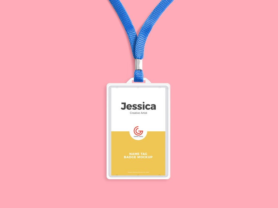 Office Name Tag Badge Mockup Psd
