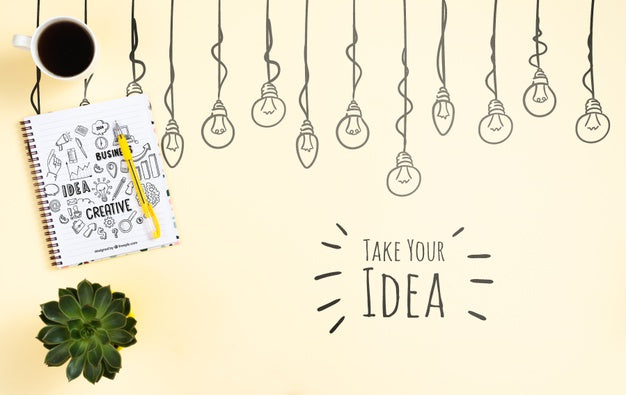 Office Notebook Idea Concept Psd