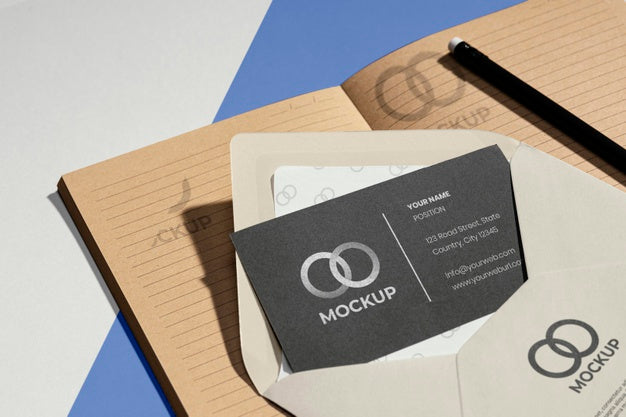 Office Stationery Mock-Up With Paper Psd