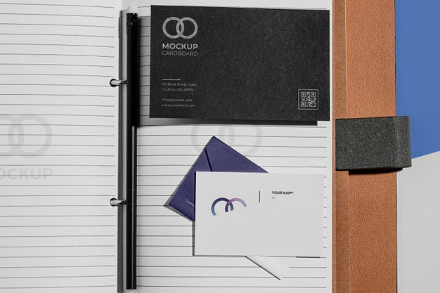 Office Stationery Mock-Up With Paper Psd