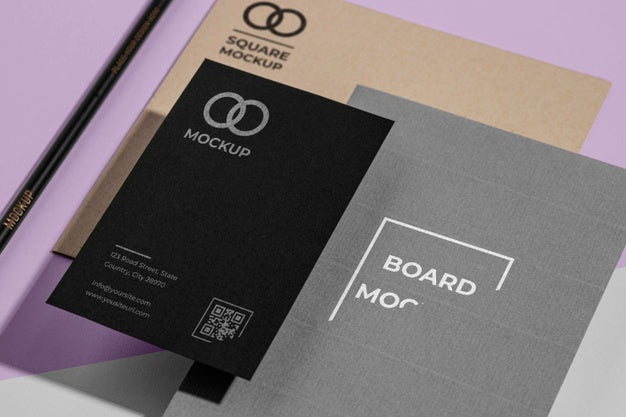 Office Stationery Mock-Up With Paper Psd