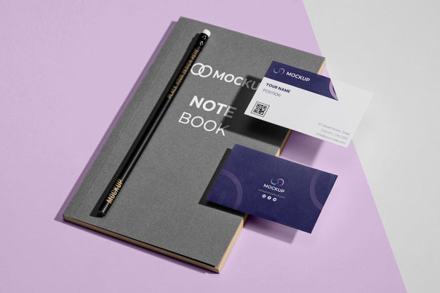 Office Stationery Mock-Up With Paper Psd