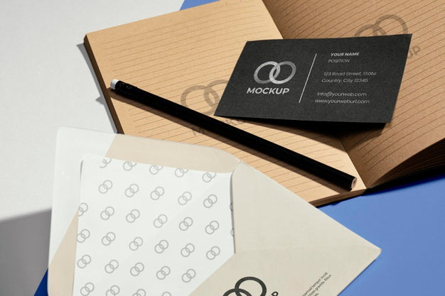Office Stationery Mock-Up With Paper Psd
