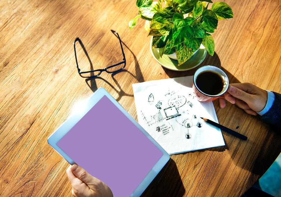 Office Worker Internet Connection Tablet Concept