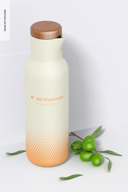 Oil Dispenser Mockup, Perspective View Psd