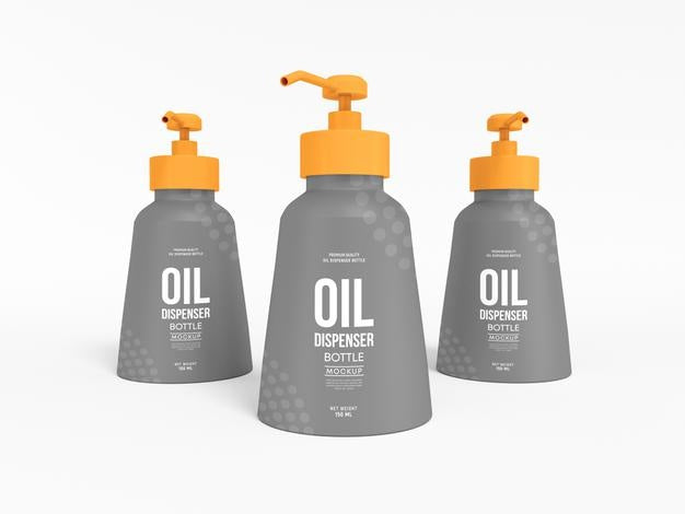 Oil Dispenser Pump Bottle Packaging Mockup Psd