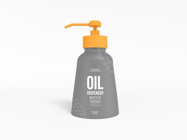 Oil Dispenser Pump Bottle Packaging Mockup Psd