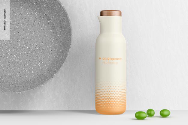 Oil Dispenser With Skillet Pan Mockup Psd
