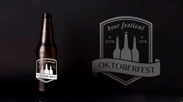 Oktober Fest Mock-Up Beer With Black Background Psd