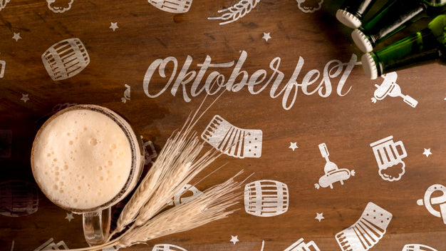 Oktoberfest Concept On Wooden Background Psd