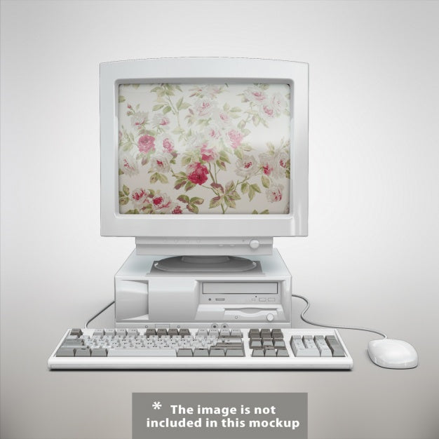 Old Computer Mock Up Design Psd