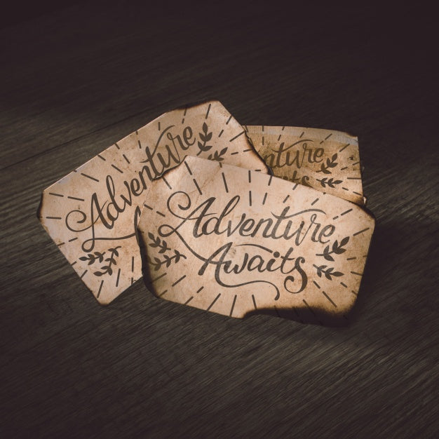 Old Paper Mockup For Adventure Concept Psd