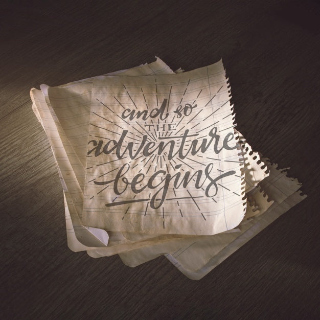 Old Paper Mockup For Adventure Concept Psd