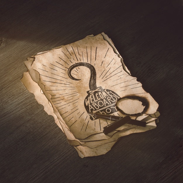 Old Paper Mockup For Adventure Concept Psd