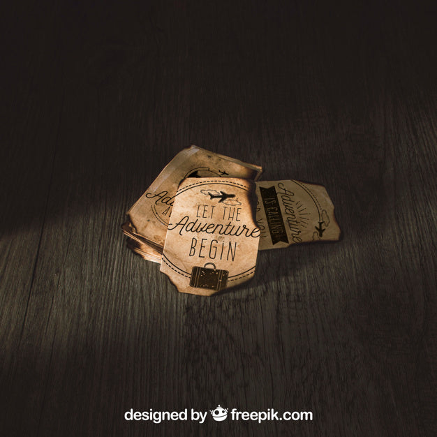 Old Paper Mockup With Adventure Concept Psd