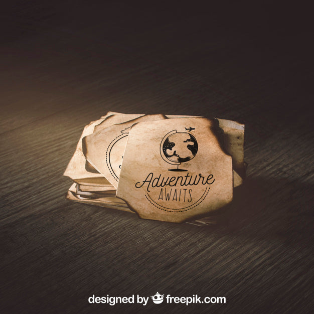 Old Paper Mockup With Sailing And Adventure Concept Psd