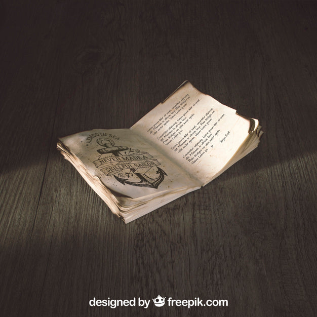 Old Paper Mockup With Sailing And Adventure Concept Psd